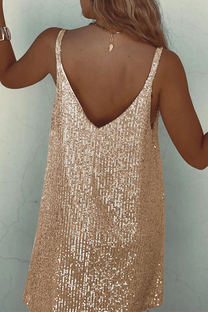 Samantha | Women's Sequin V-Back Mini Dress, Party