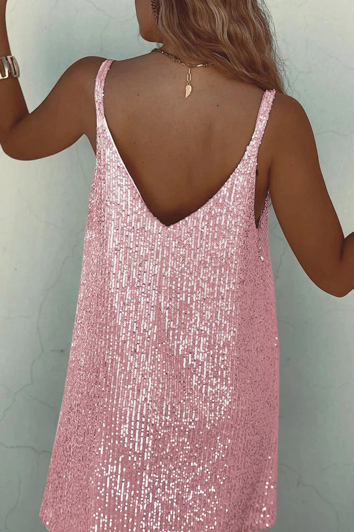 Samantha | Women's Sequin V-Back Mini Dress, Party