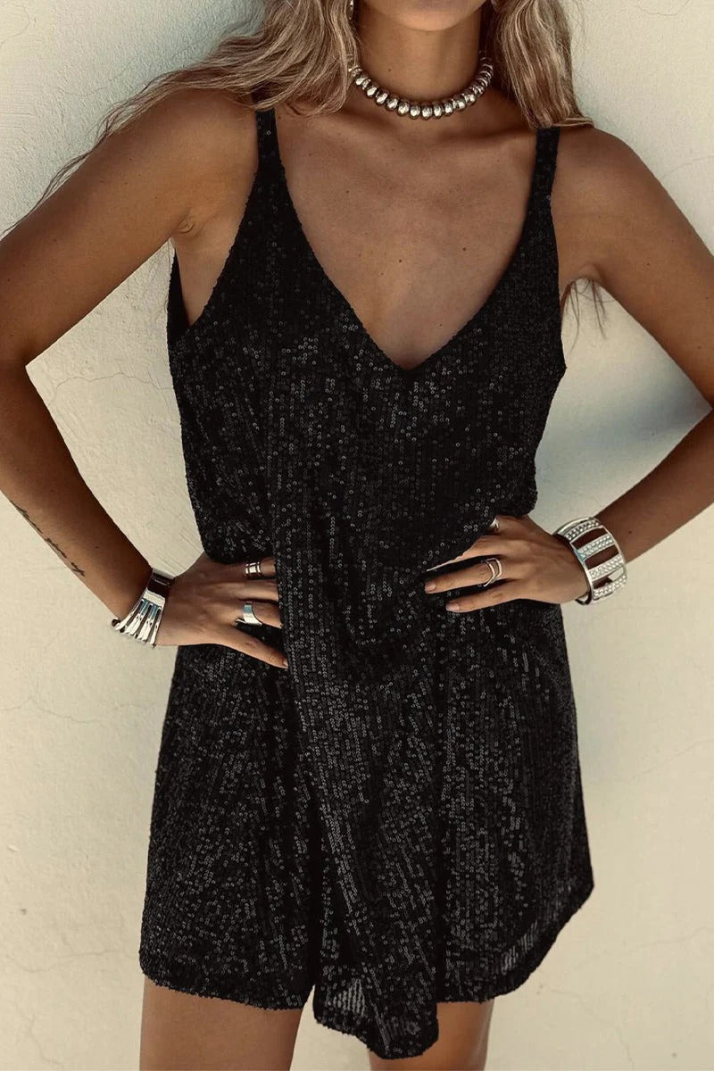 Samantha | Women's Sequin V-Back Mini Dress, Party