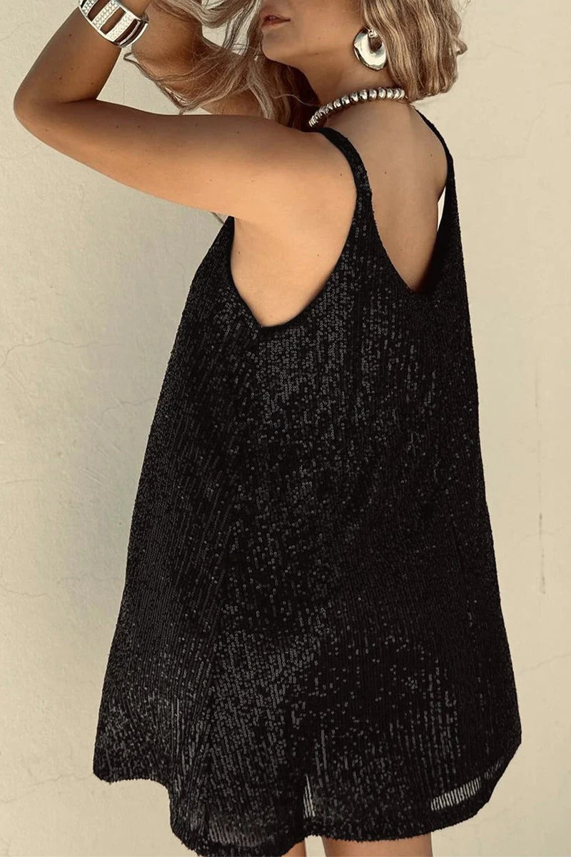 Samantha | Women's Sequin V-Back Mini Dress, Party