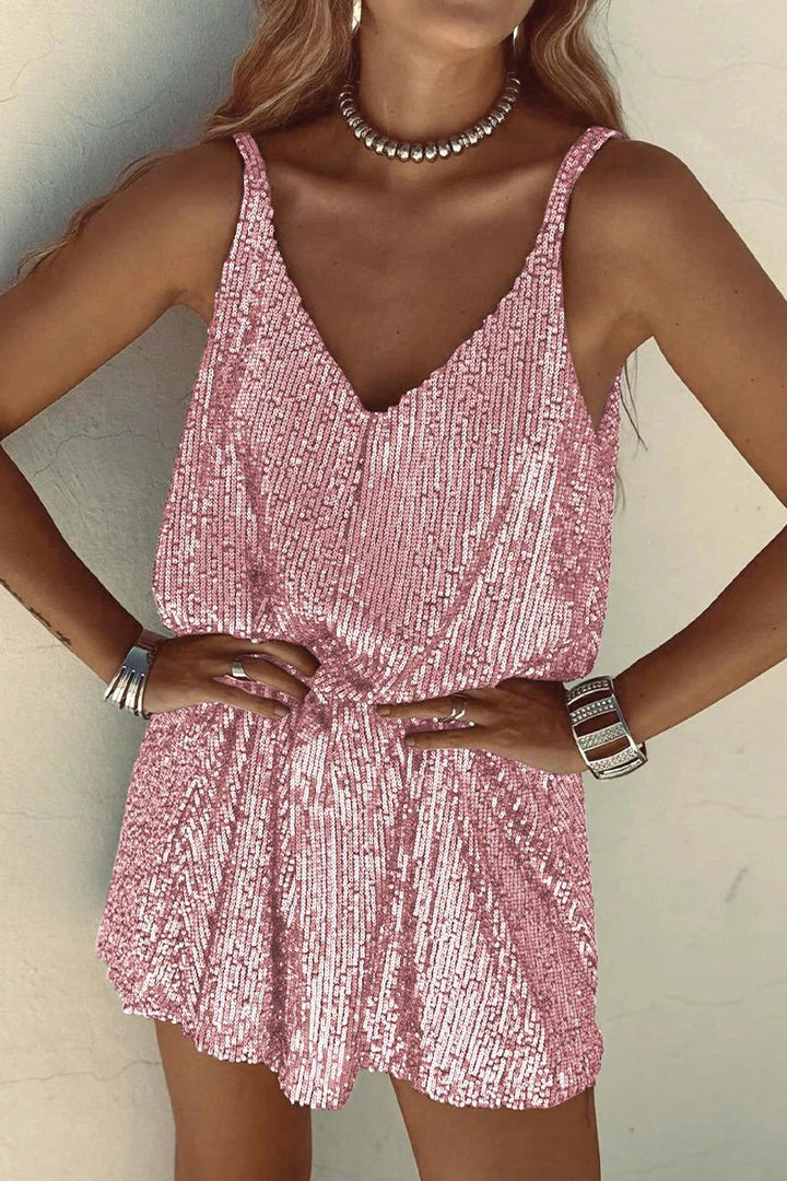 Samantha | Women's Sequin V-Back Mini Dress, Party