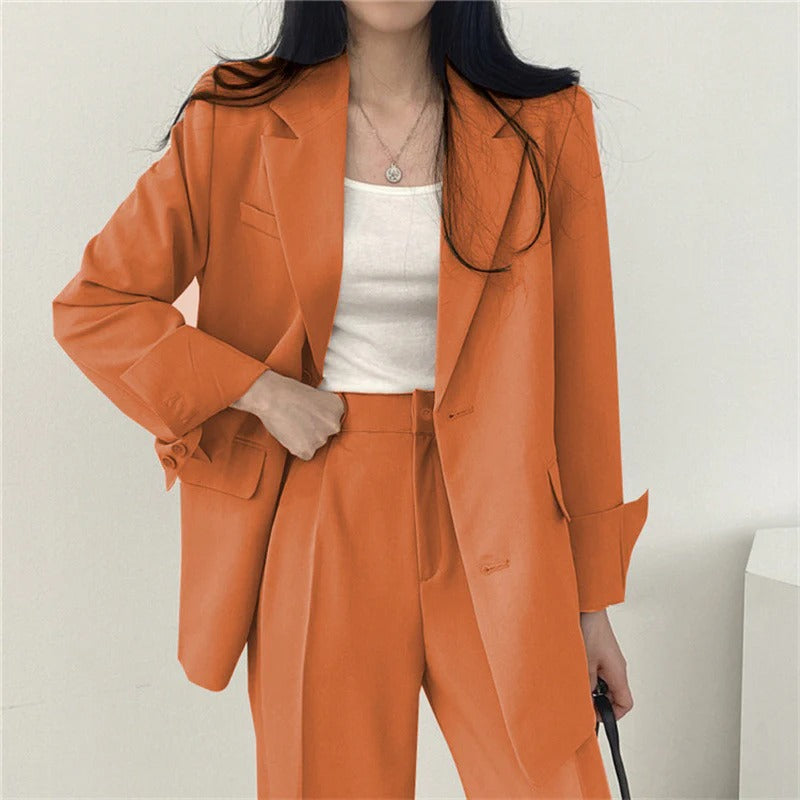 Women's Tailored Blazer and Trouser Set - Relaxed Fit