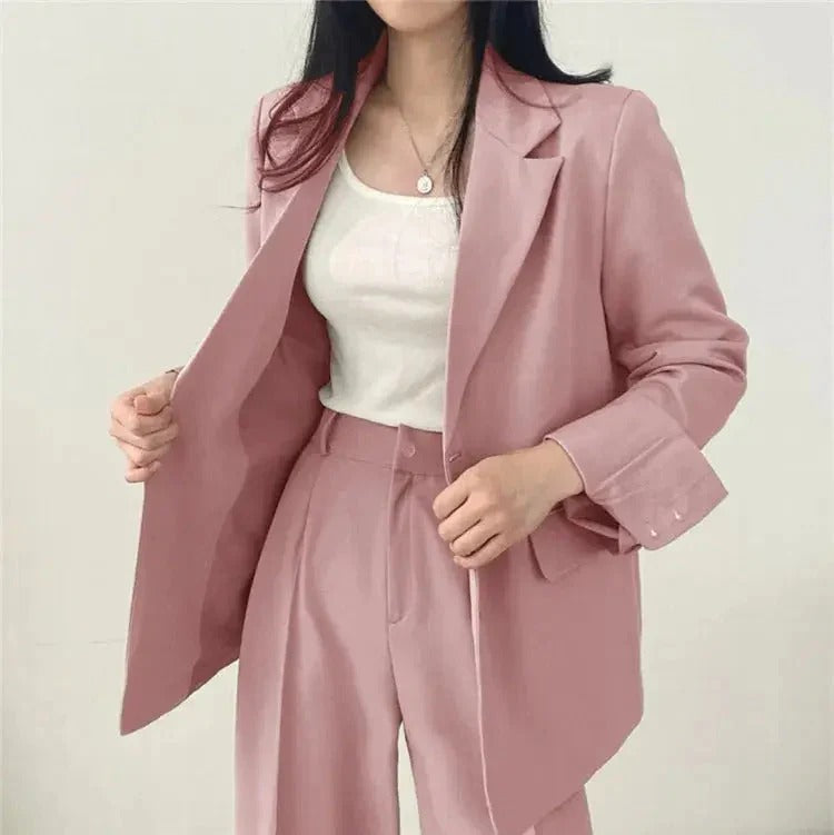 Women's Tailored Blazer and Trouser Set - Relaxed Fit