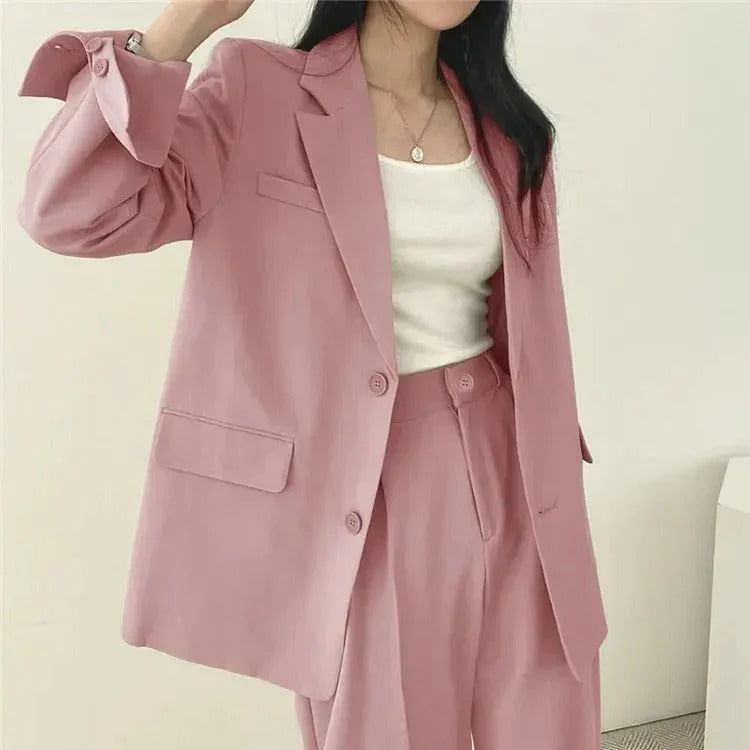 Women's Tailored Blazer and Trouser Set - Relaxed Fit
