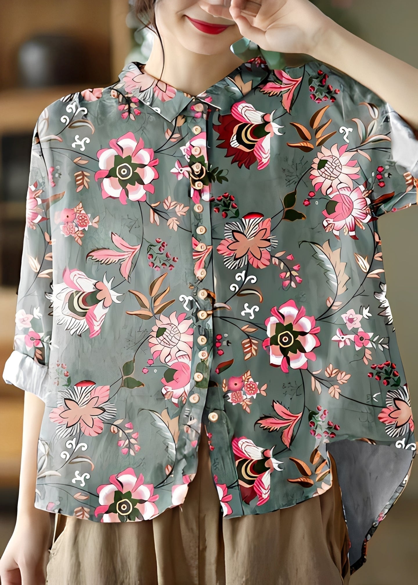 Tianna | Women's Classic Long-Sleeve Blouse, Casual