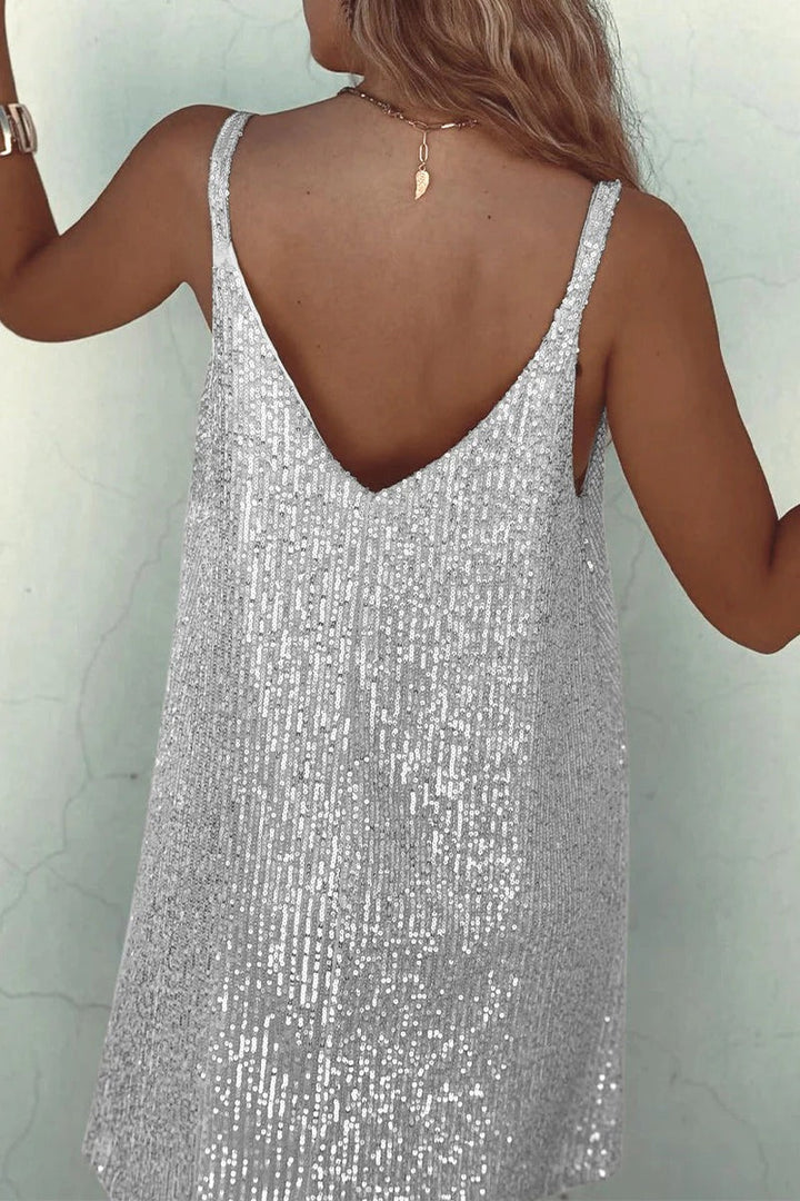 Samantha | Women's Sequin V-Back Mini Dress, Party