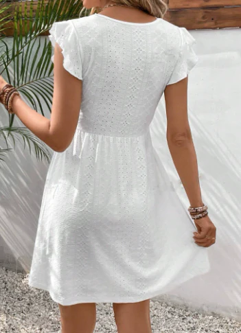 Janine | Women's A-Line V-Neck Mini Dress, Casual