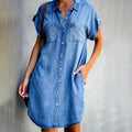 Mila | Women's Casual Denim Button-Down Mini Dress
