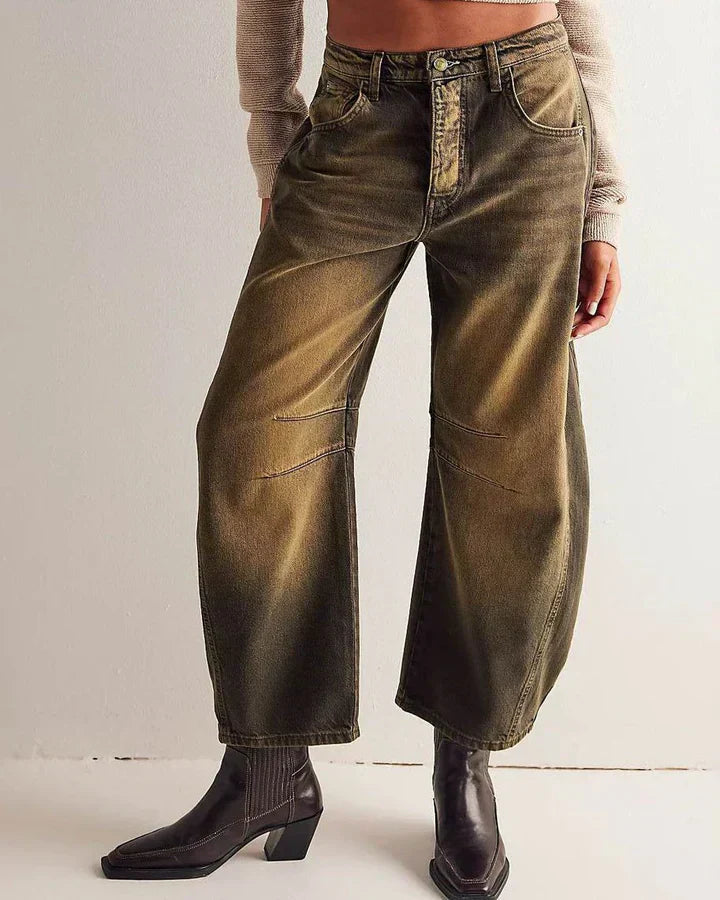 Adeline | Women's Mid Rise Barrel Jeans, Casual Wear