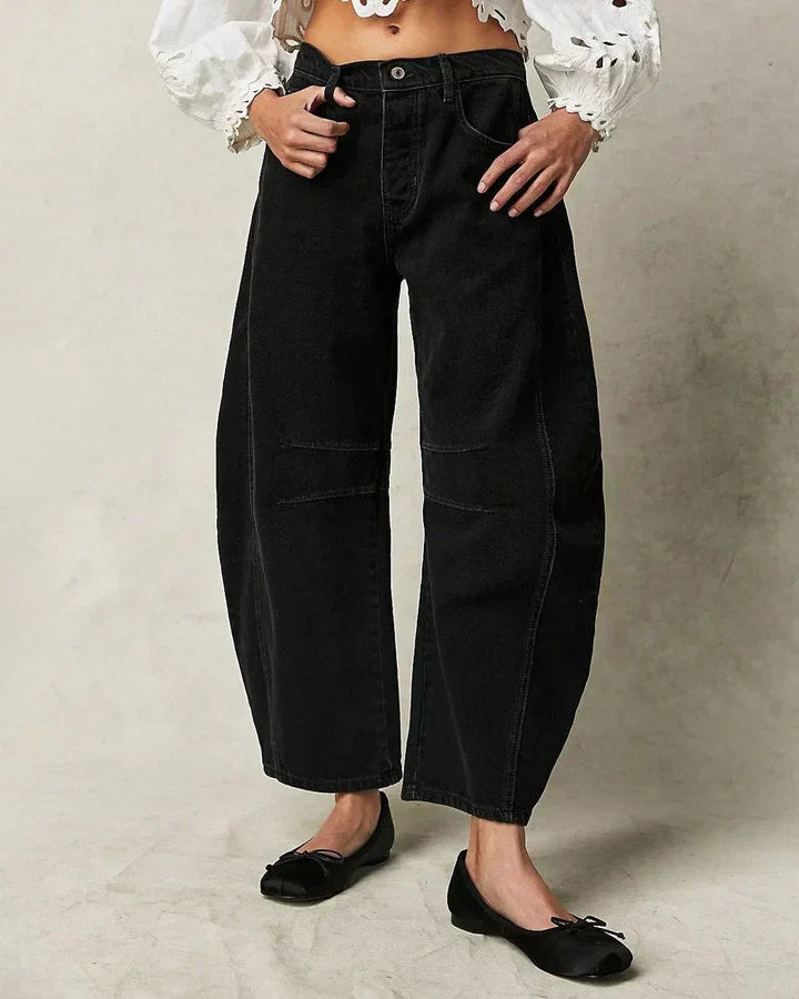 Adeline | Women's Mid Rise Barrel Jeans, Casual Wear