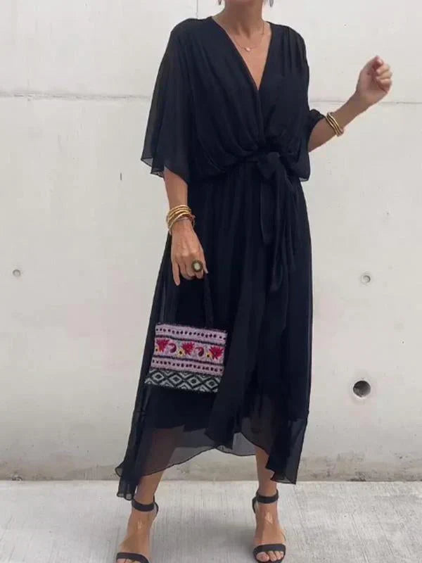 Emily | Women's Flowy Casual Midi Dress, Everyday Wear