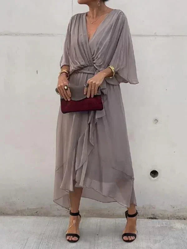 Emily | Women's Flowy Casual Midi Dress, Everyday Wear