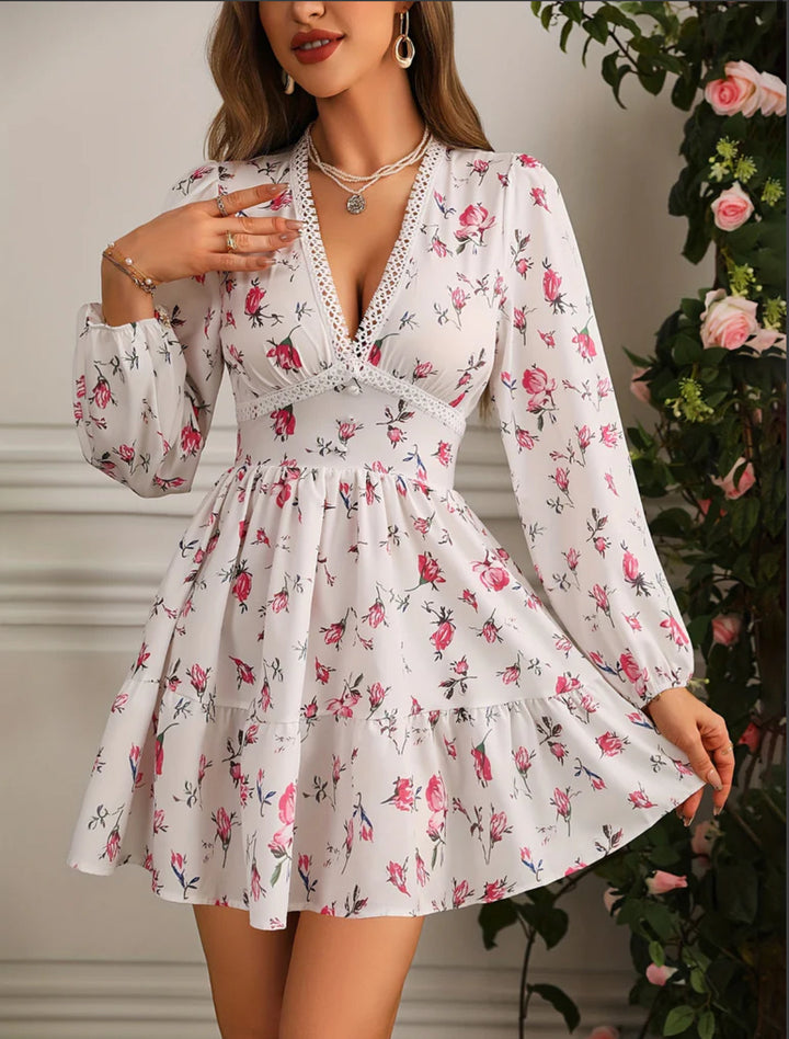 Kelsey | Women's V-Neck A-Line Mini Dress, Casual