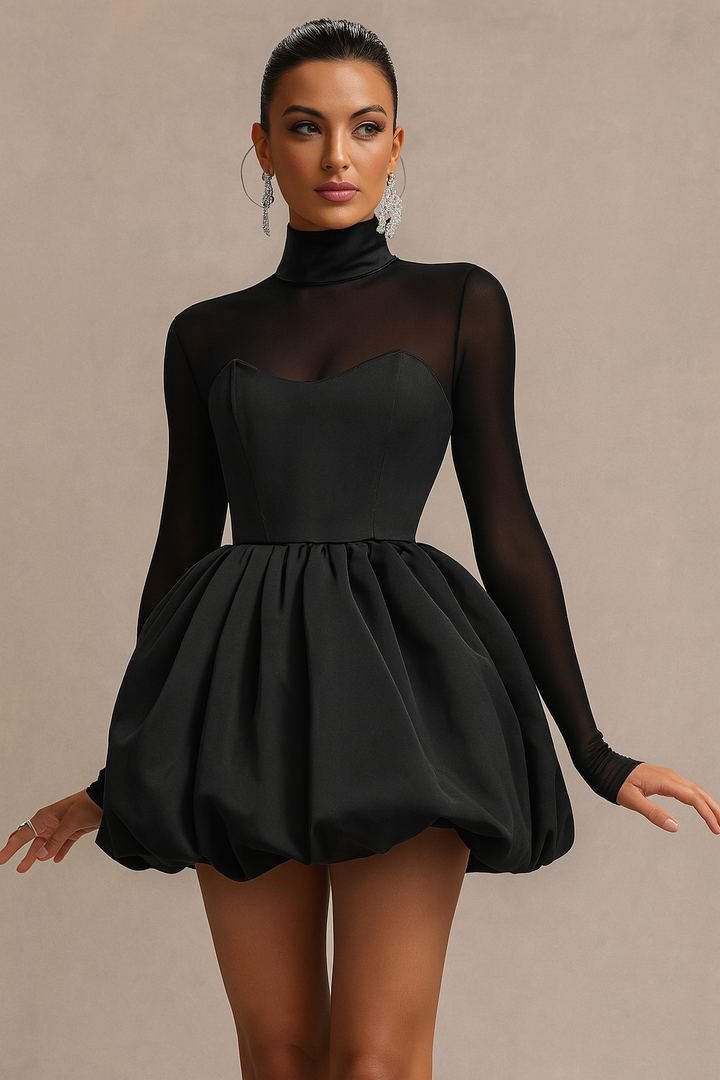 Kristen | Women's Long Sleeve Fit and Flare Mini Dress