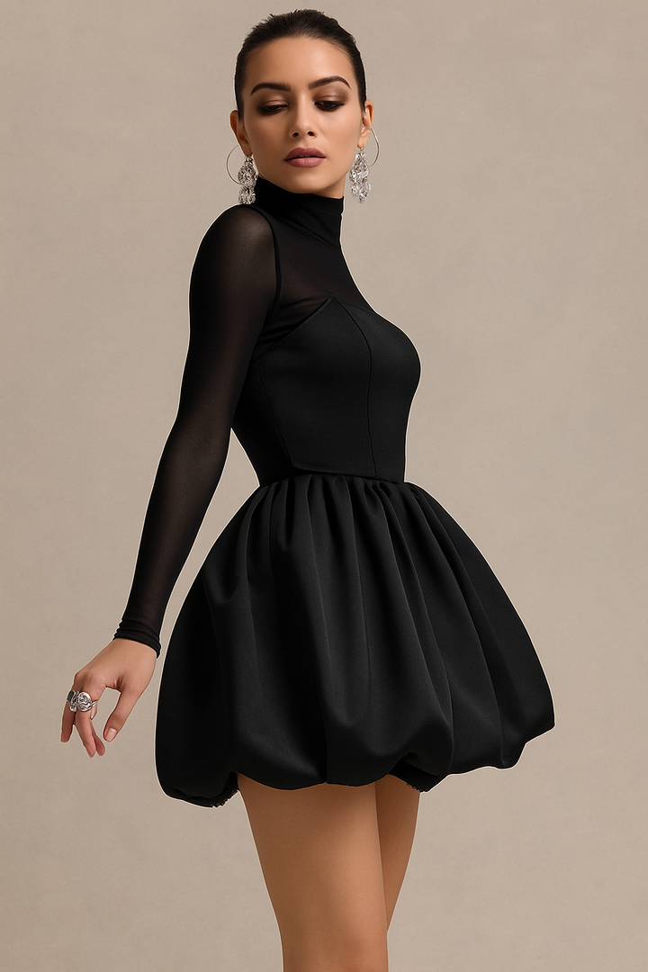 Kristen | Women's Long Sleeve Fit and Flare Mini Dress