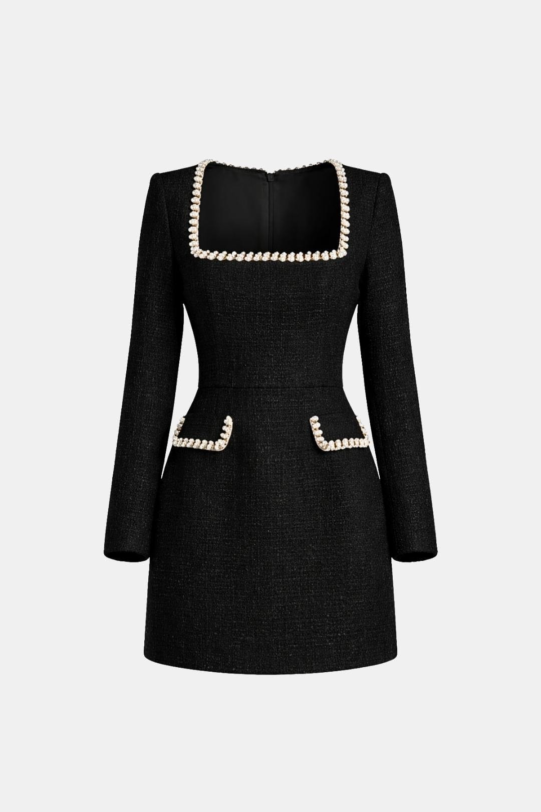 Women's A-Line Mini Dress with Long Sleeves - Casual
