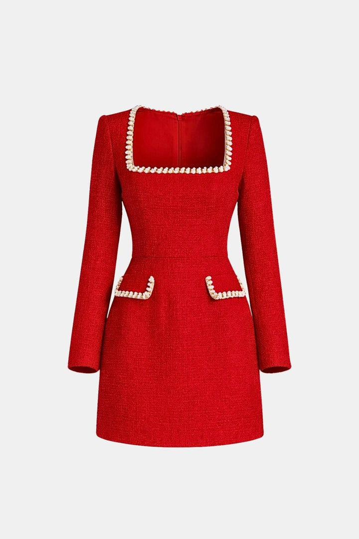 Lana | Women's A-Line Long Sleeve Mini Dress, Casual