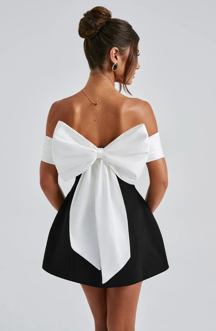 Libby | Women's Off-Shoulder A-Line Mini Dress, Casual