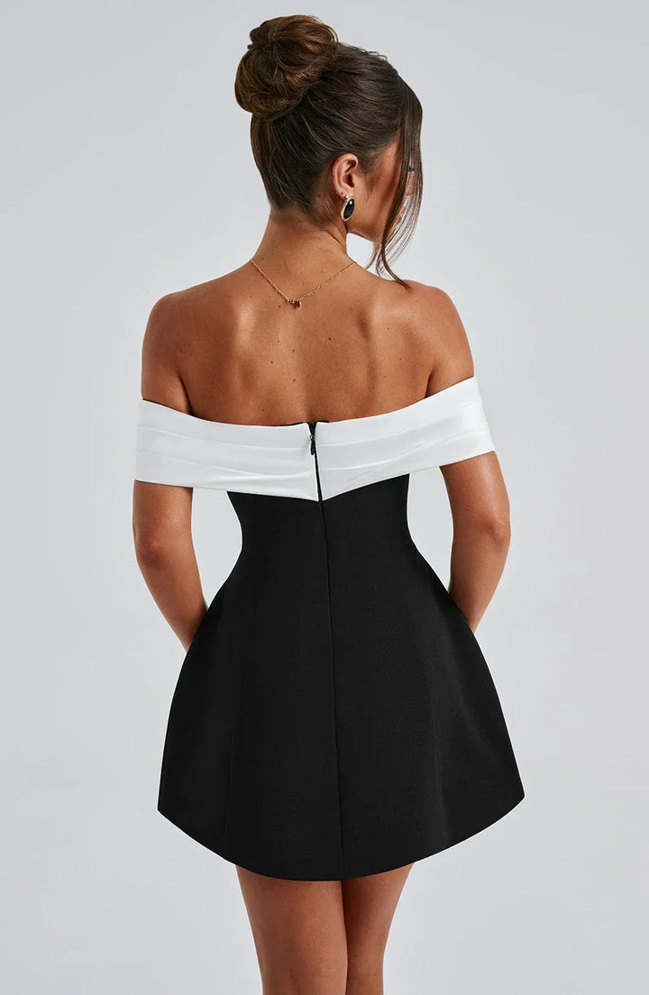 Libby | Women's Off-Shoulder A-Line Mini Dress, Casual