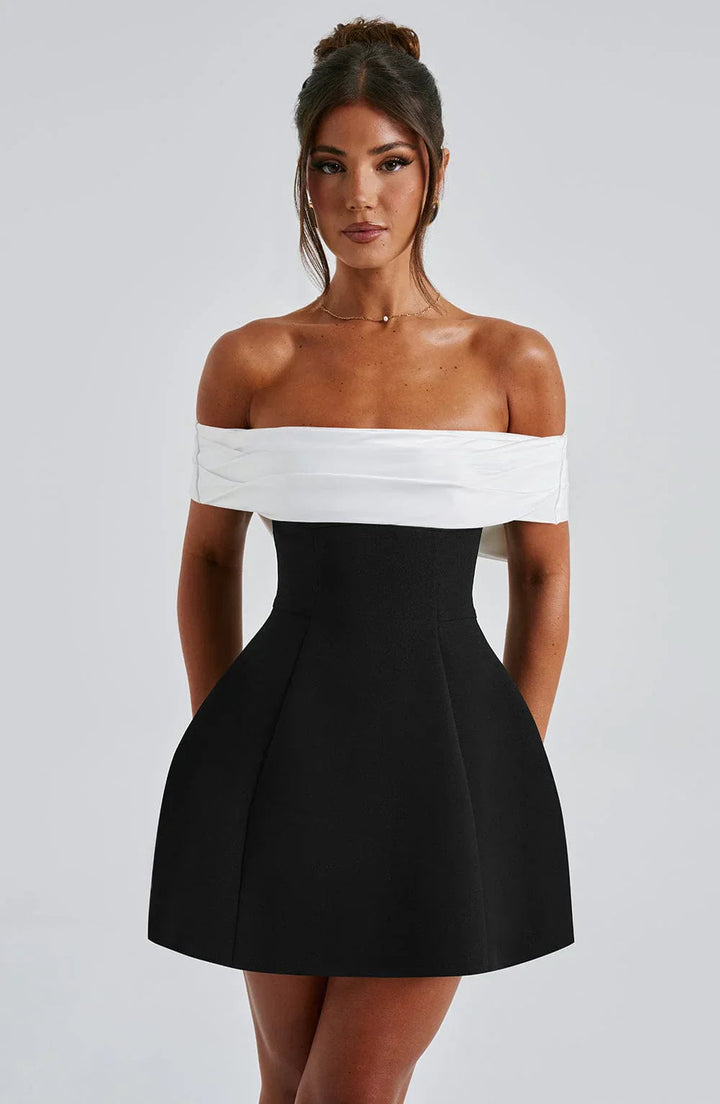 Libby | Women's Off-Shoulder A-Line Mini Dress, Casual