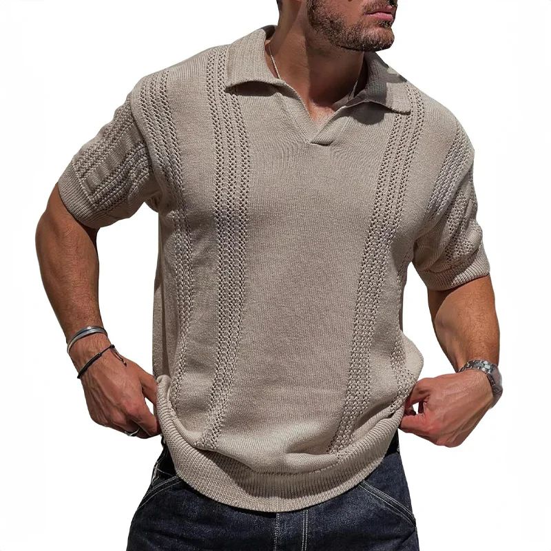 Men's Knit Polo Shirt - Summer Casual