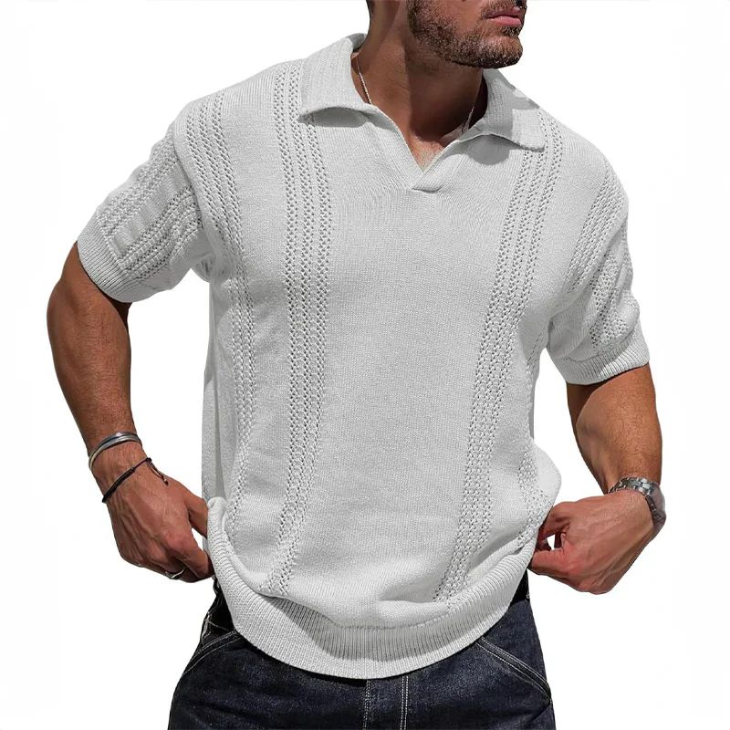 Men's Knit Polo Shirt - Summer Casual