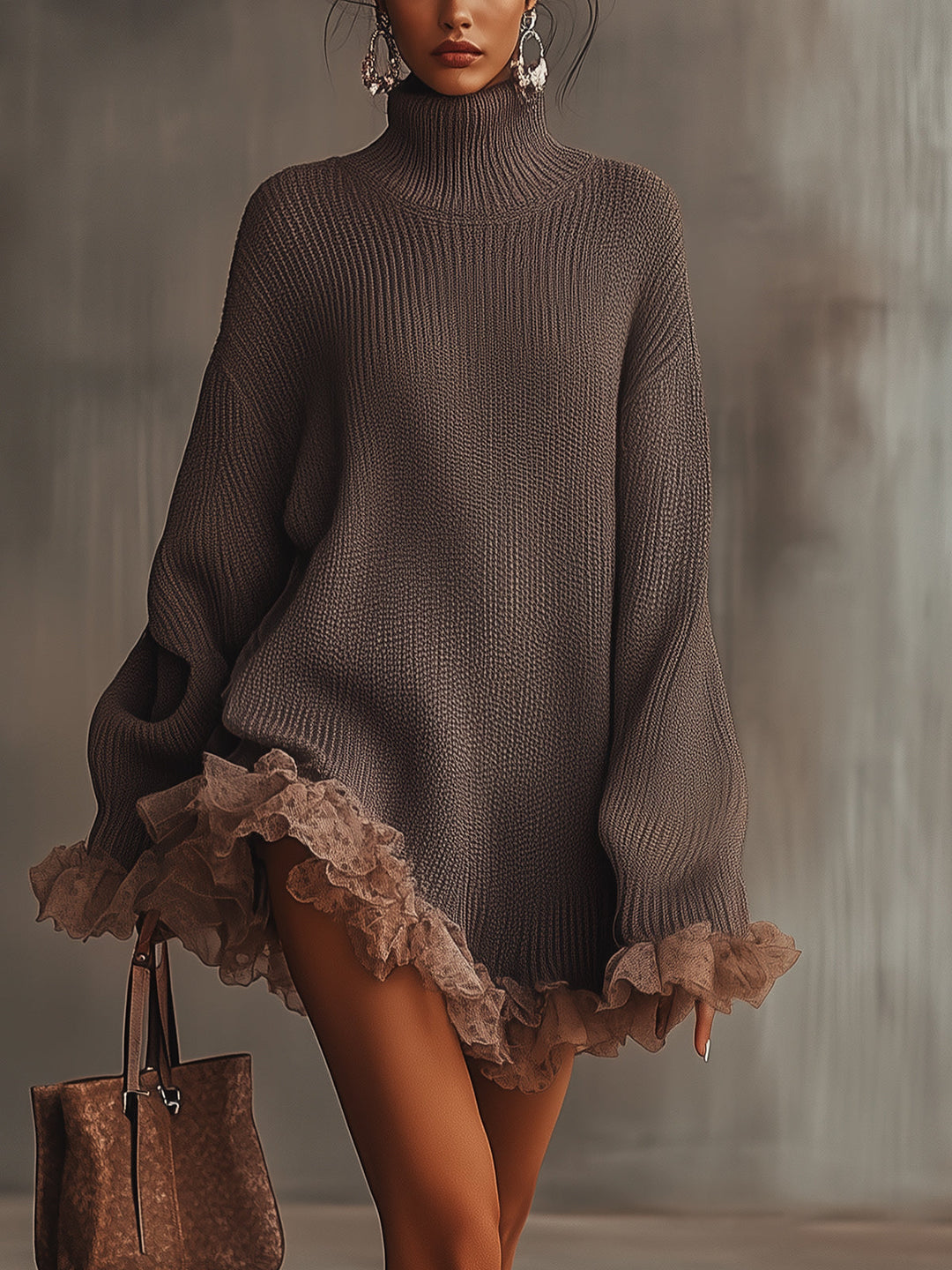 Madison | Women's Long Sleeve Oversized Mini Dress, Casual