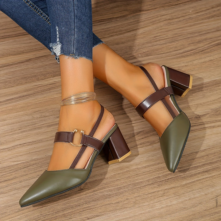 Women's Pointed Toe Slingback Court Shoes - Lightweight Summer Wear