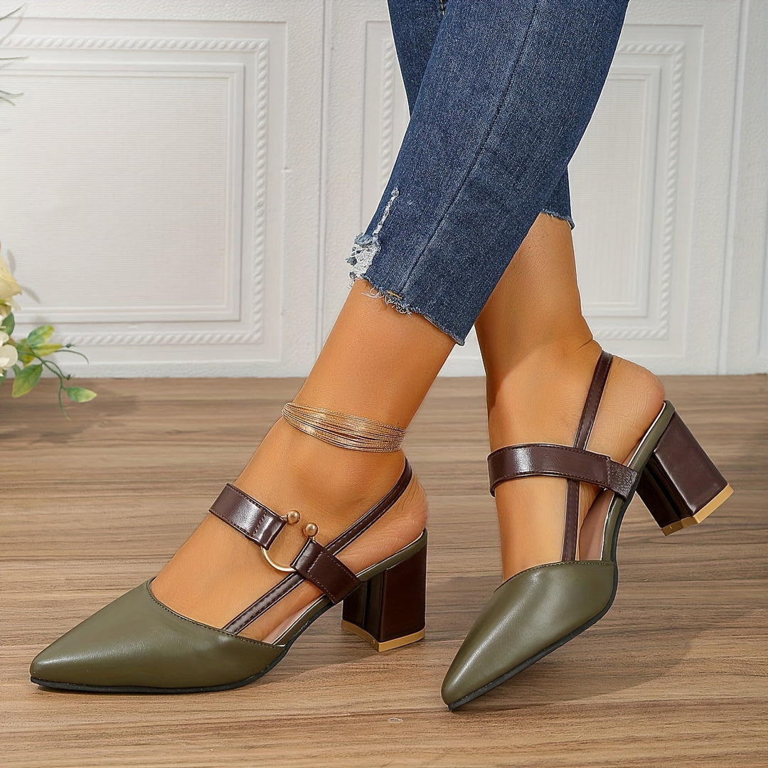 Women's Pointed Toe Slingback Court Shoes - Lightweight Summer Wear