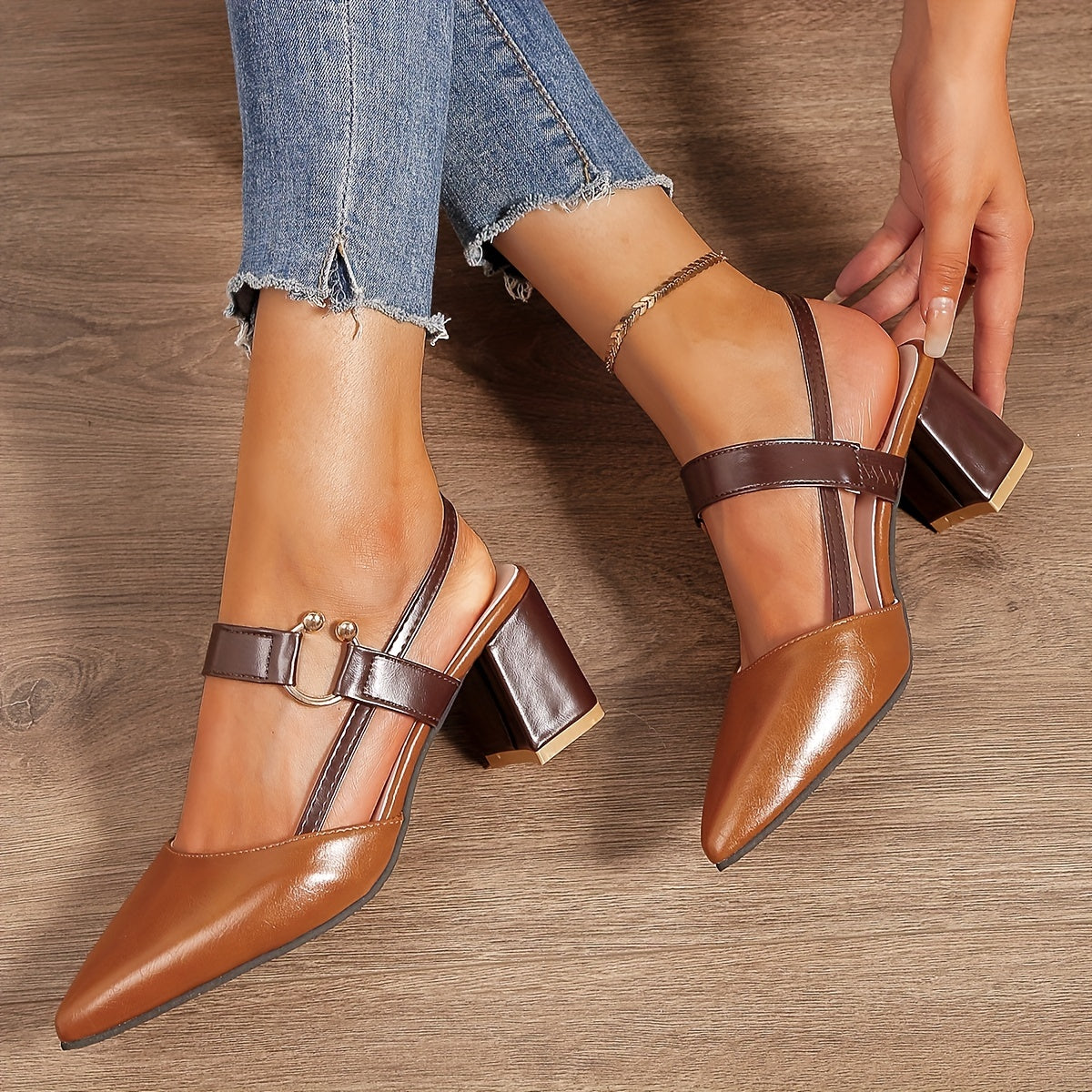 Women's Pointed Toe Slingback Court Shoes - Lightweight Summer Wear