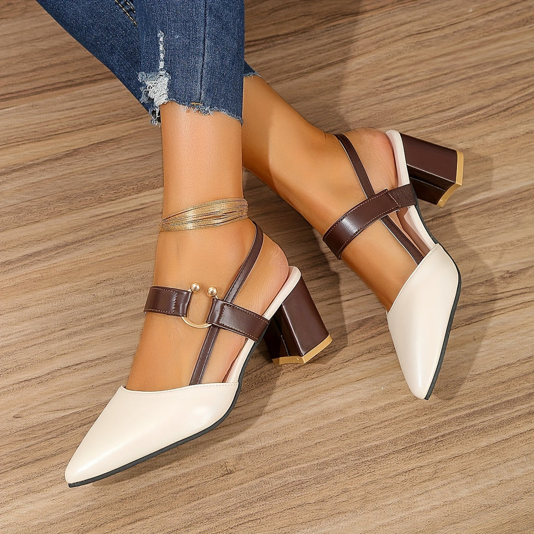 Women's Pointed Toe Slingback Court Shoes - Lightweight Summer Wear