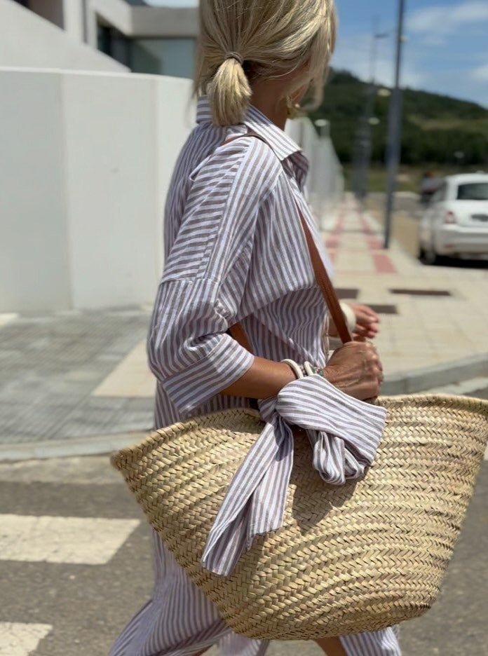 Emily | Women's Striped Midi Dress, Casual