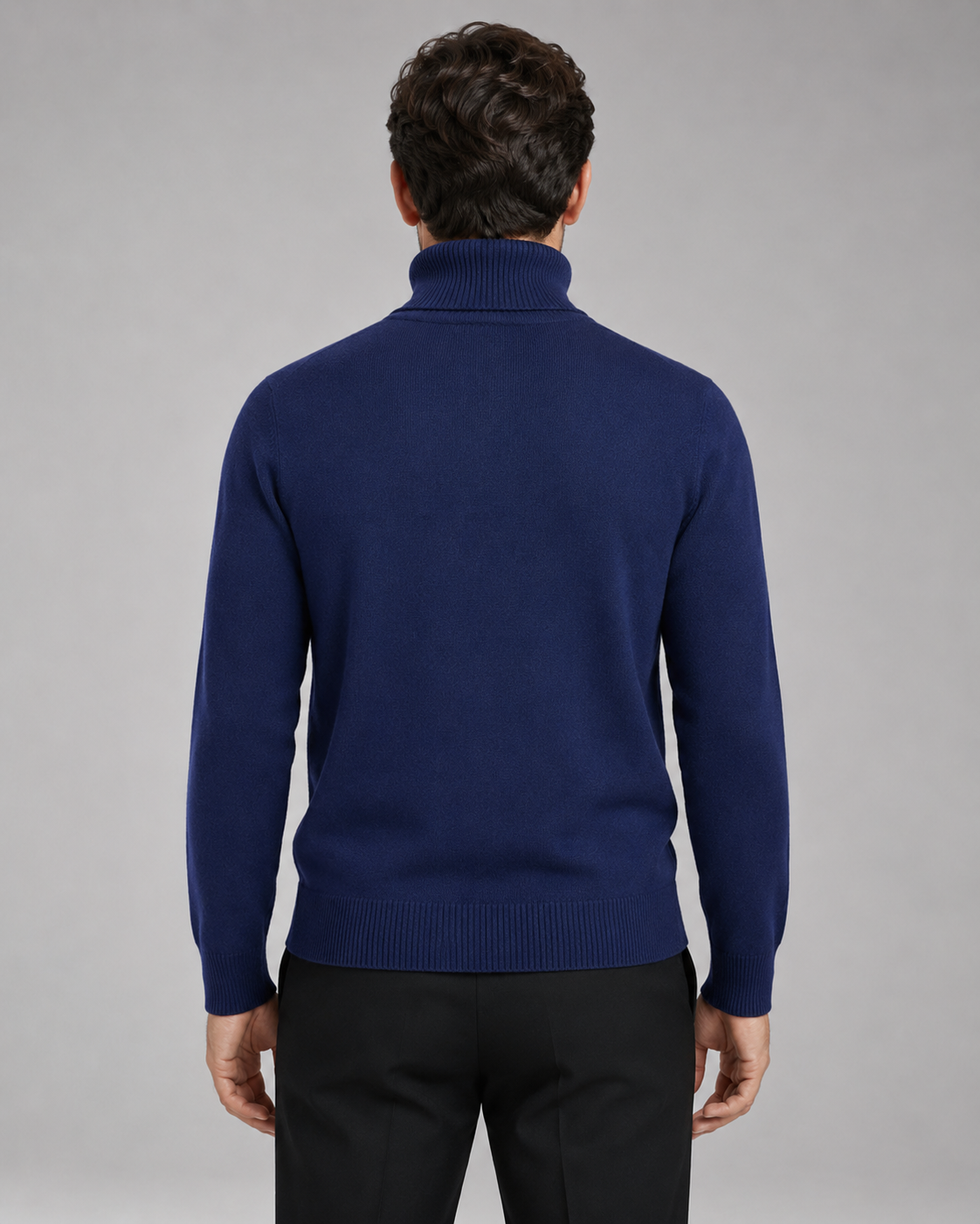Men's Fine Knit Turtleneck Roll Neck Sweater