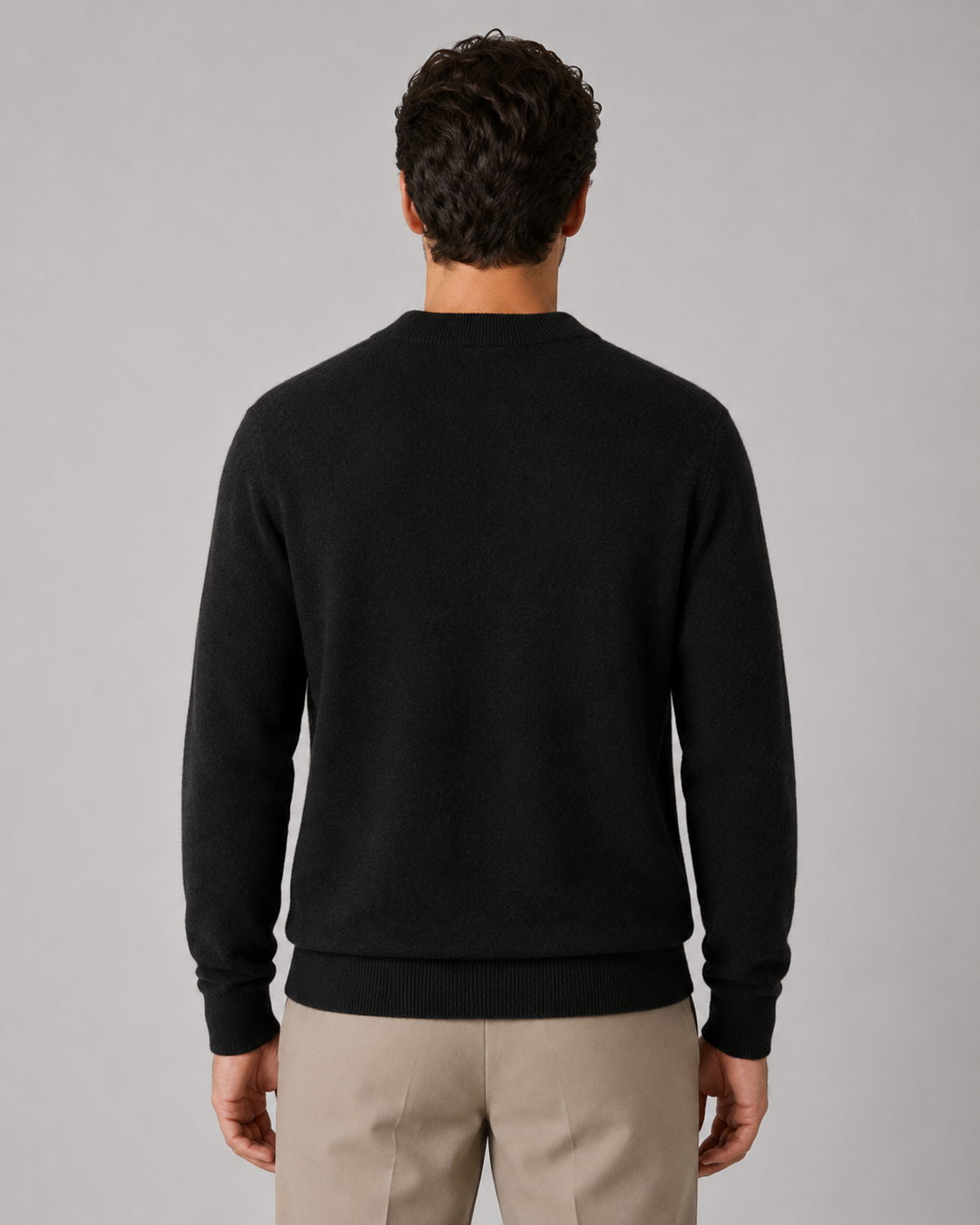 Men's Lightweight Fine Knit Wool Crew Neck Sweater