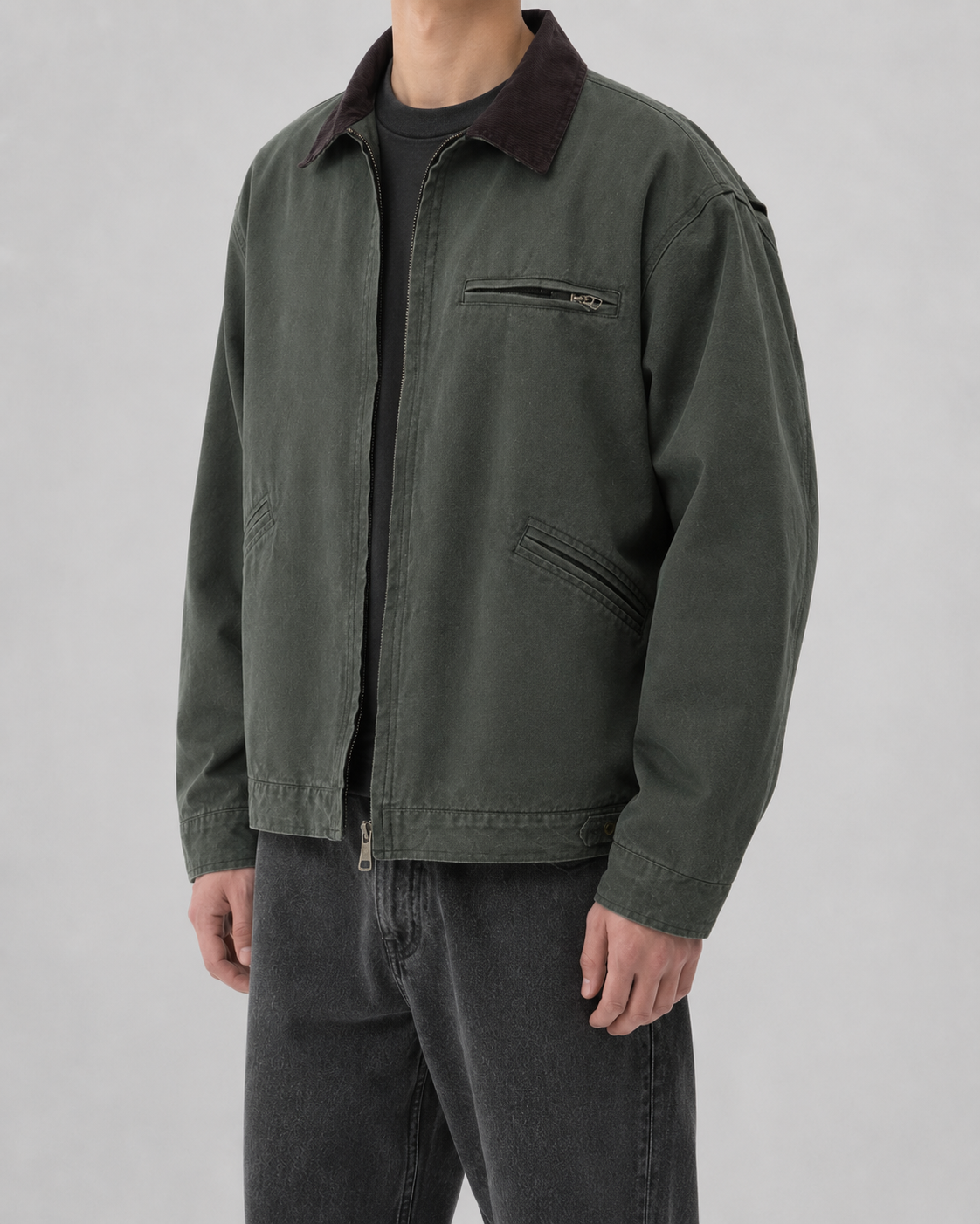 Men's Barn Jacket - Cotton Canvas with Corduroy Collar