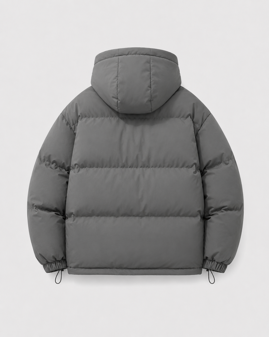 Men's Winter Hooded Puffer Jacket with Drawstring Hem