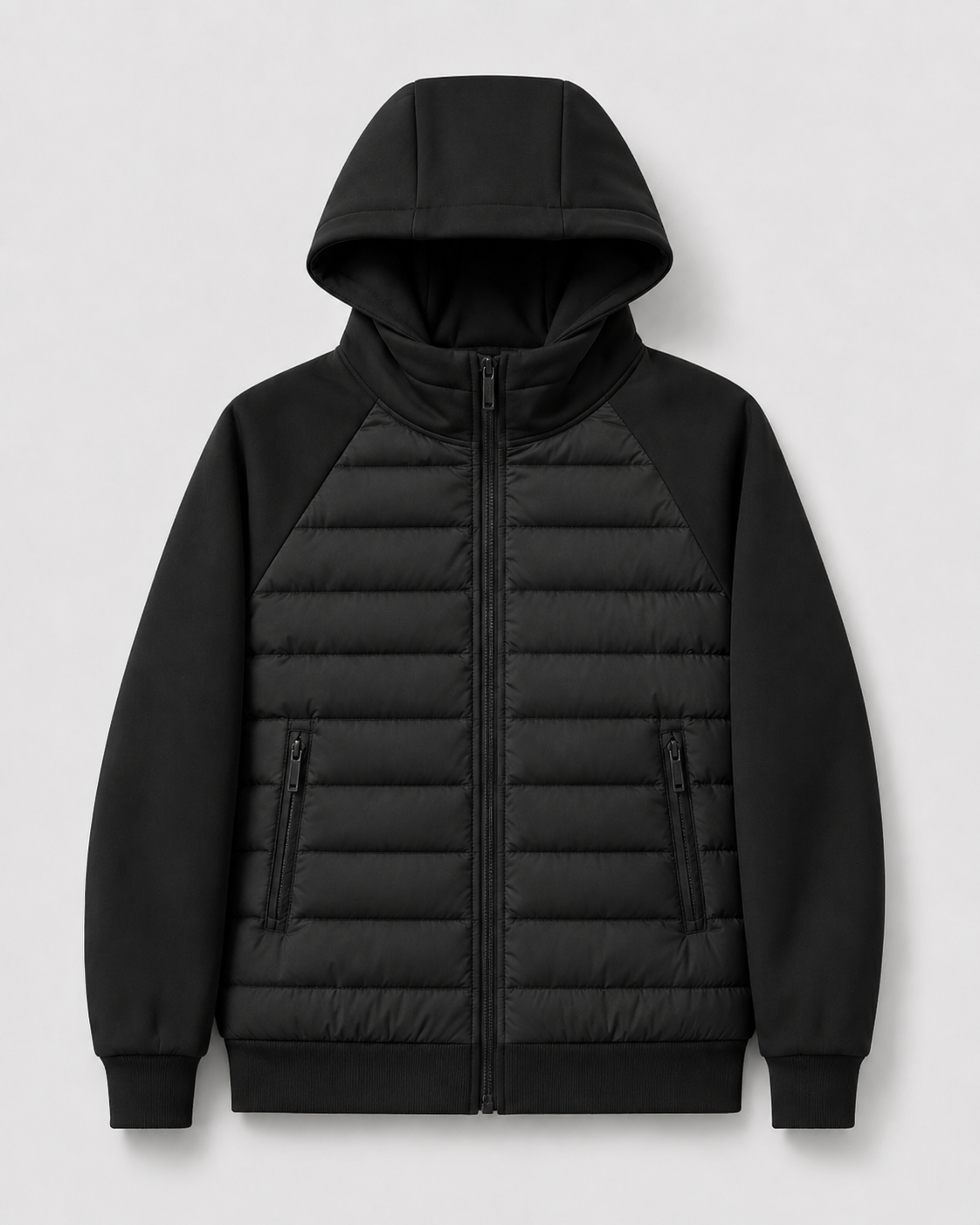 Men's Quilted Hybrid Hooded Jacket
