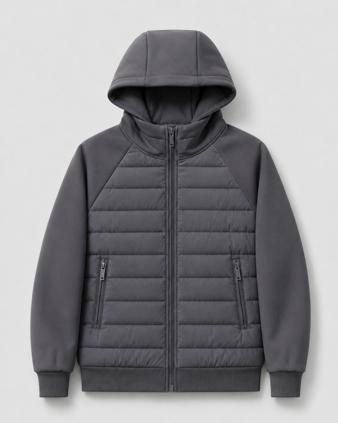 Men's Quilted Hybrid Hooded Jacket