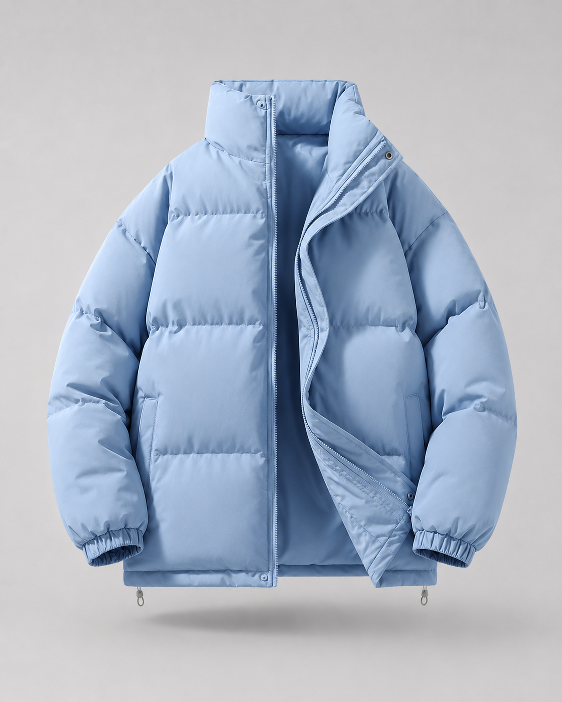 Men's Winter Oversized Puffer Jacket with Stand Collar