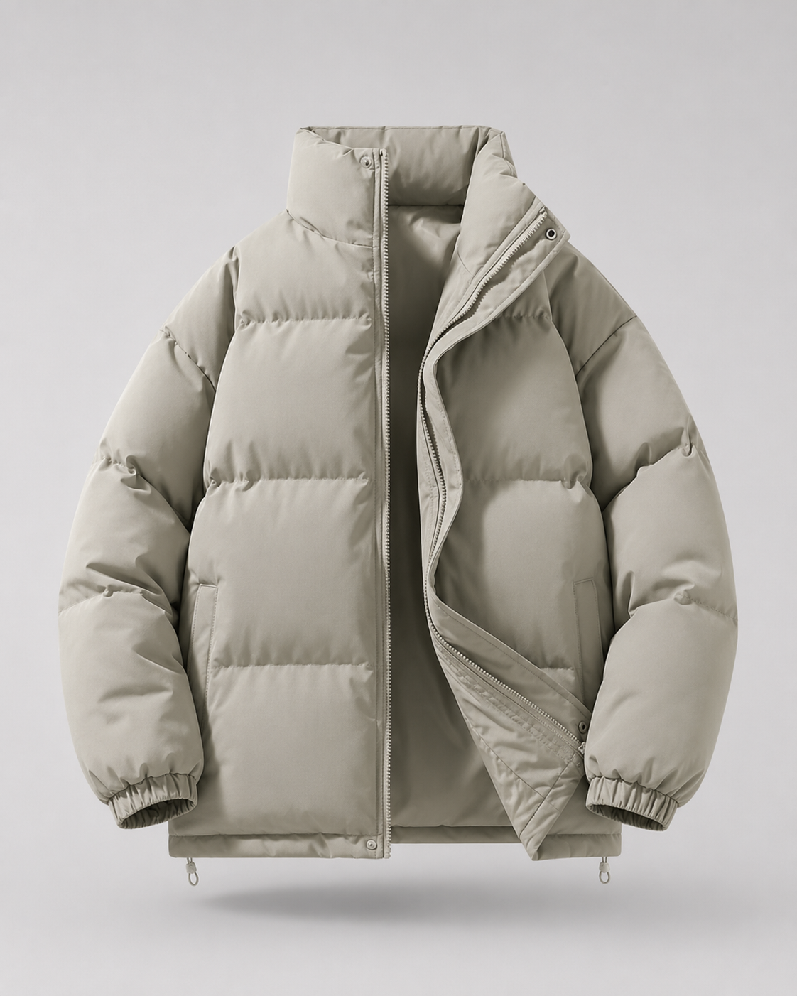 Men's Winter Oversized Puffer Jacket with Stand Collar