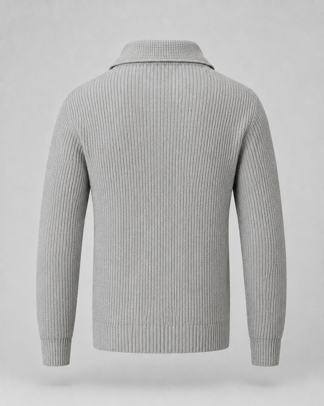 Men's Quarter-Zip Ribbed Collared Sweater