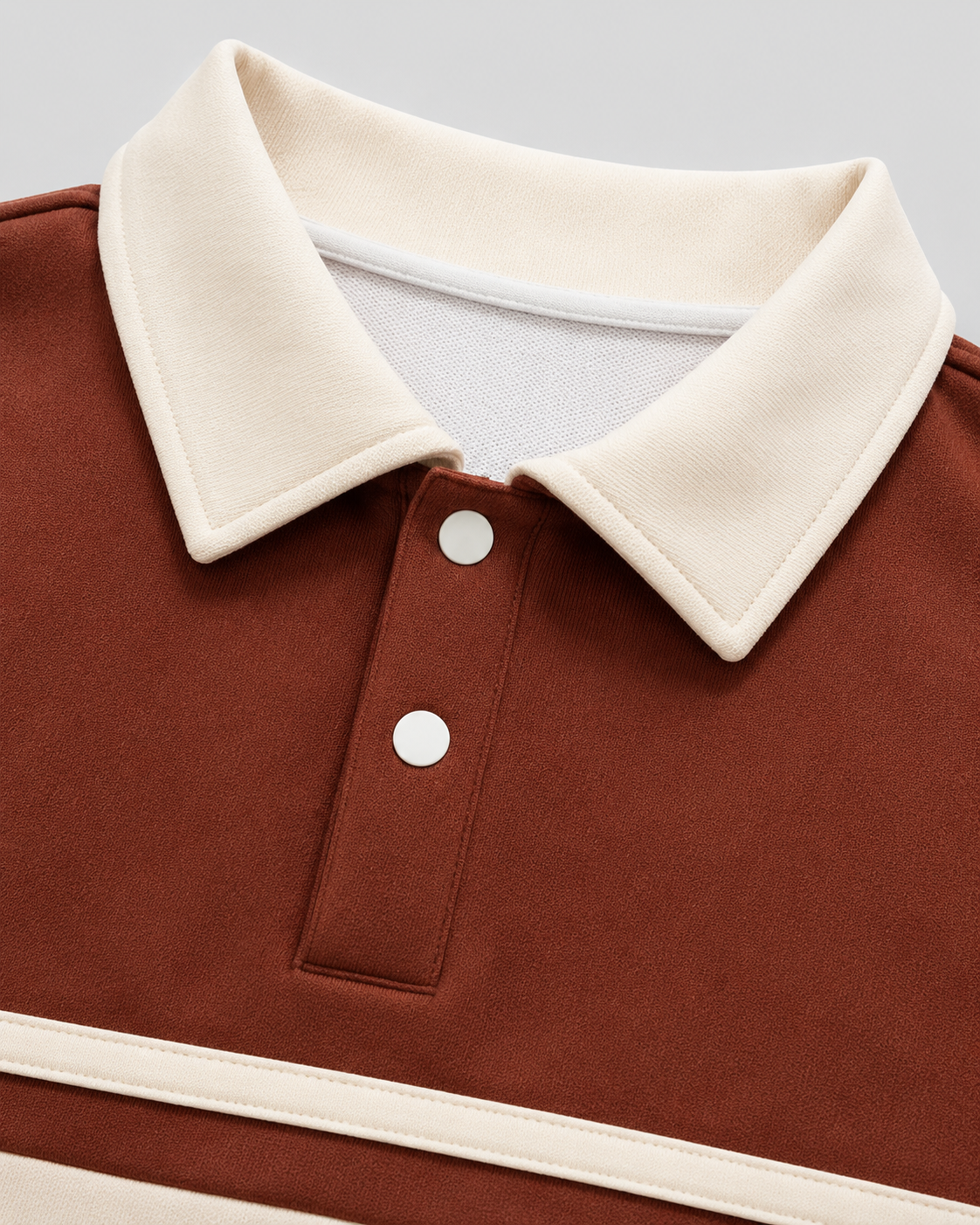 Men's Color Block Rugby Polo Sweater - Long Sleeve Relaxed Fit