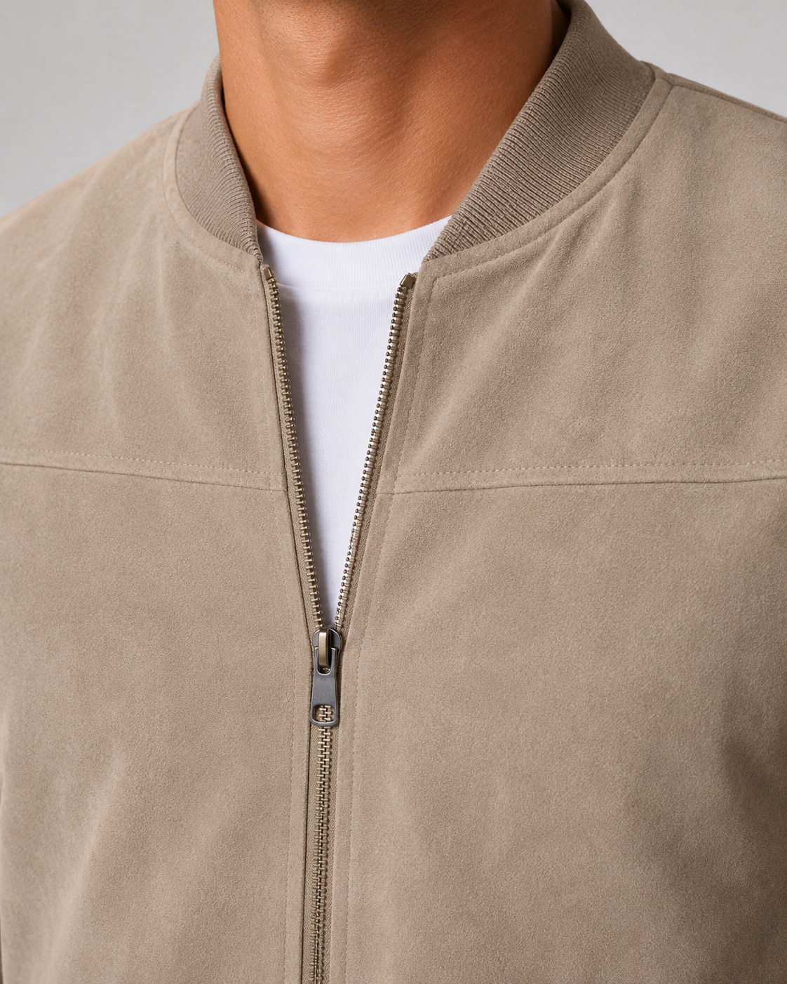 Men's Bomber Jacket in Suede