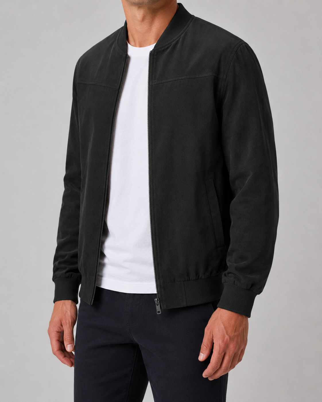 Men's Bomber Jacket in Suede