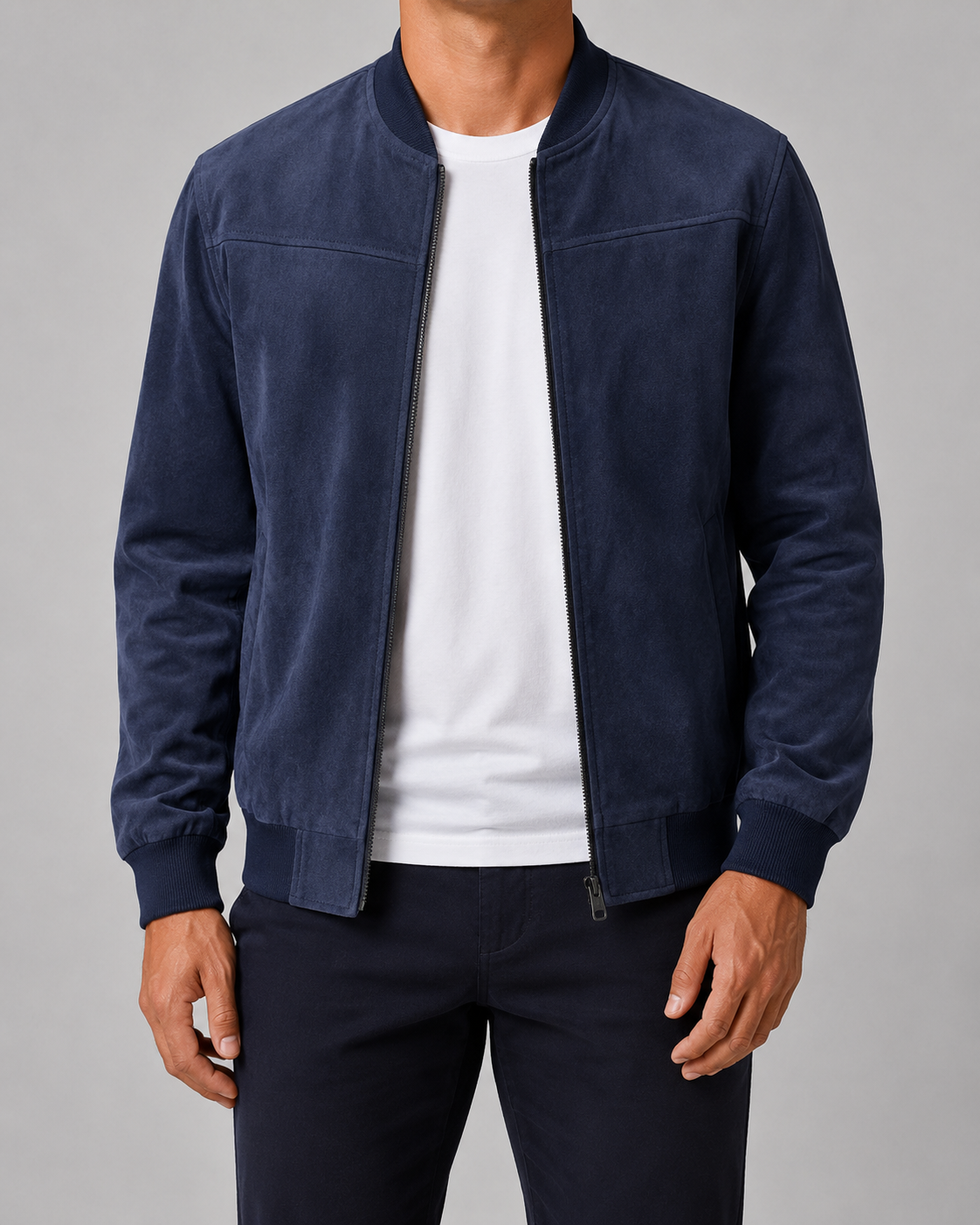 Men's Bomber Jacket in Suede