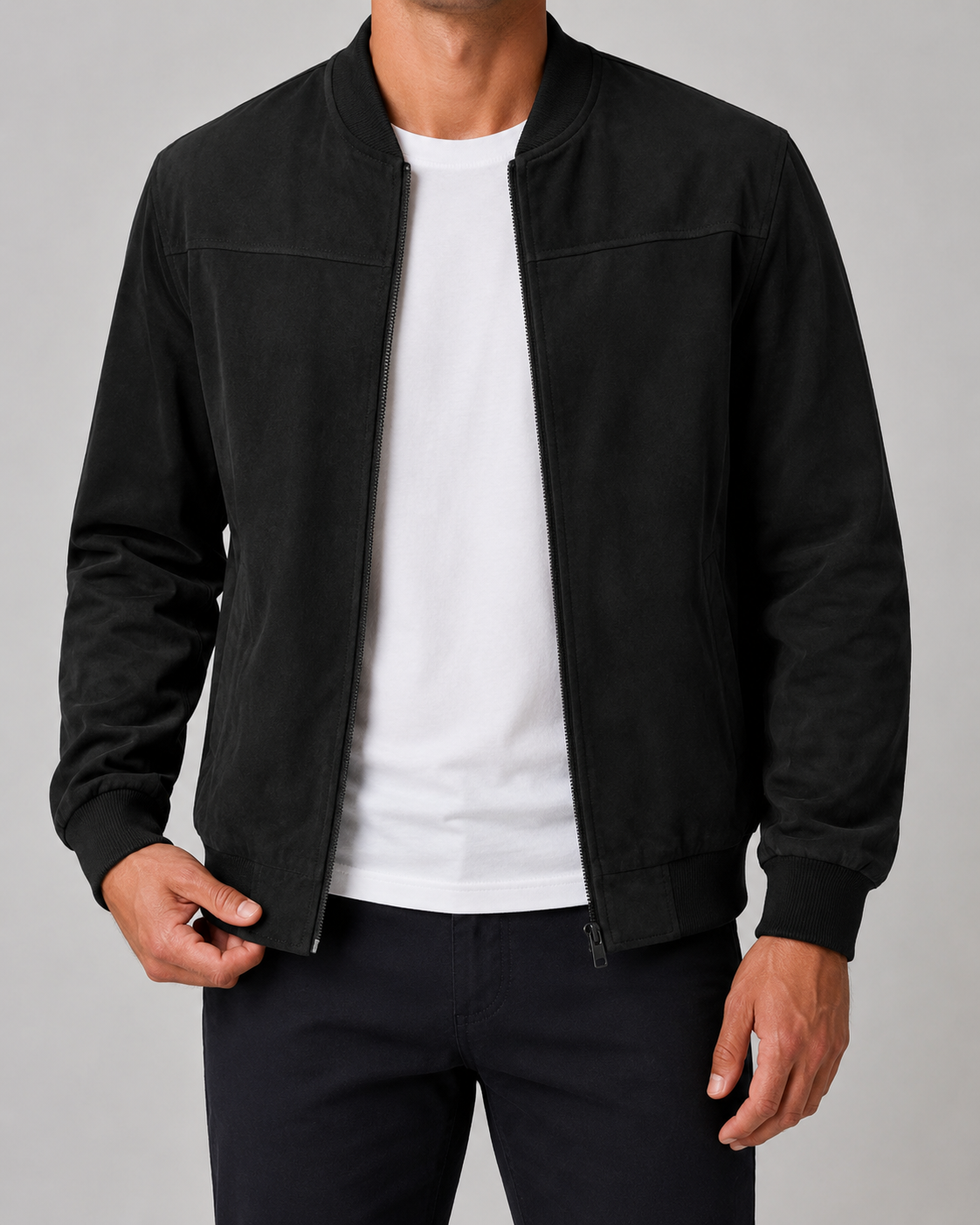 Men's Bomber Jacket in Suede