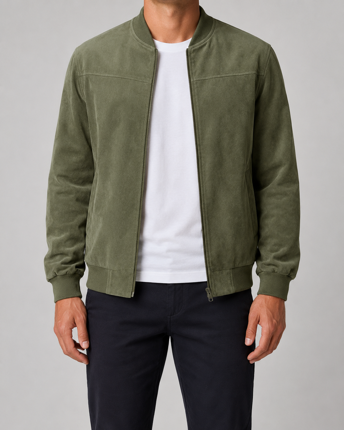 Men's Bomber Jacket in Suede