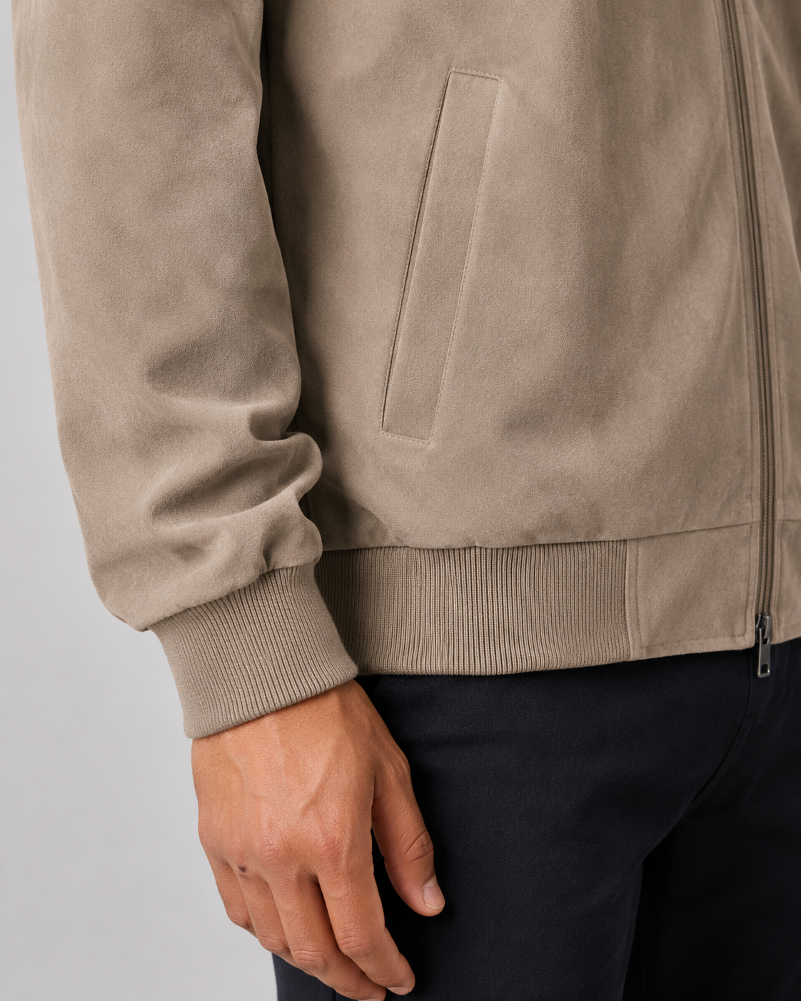Men's Bomber Jacket in Suede