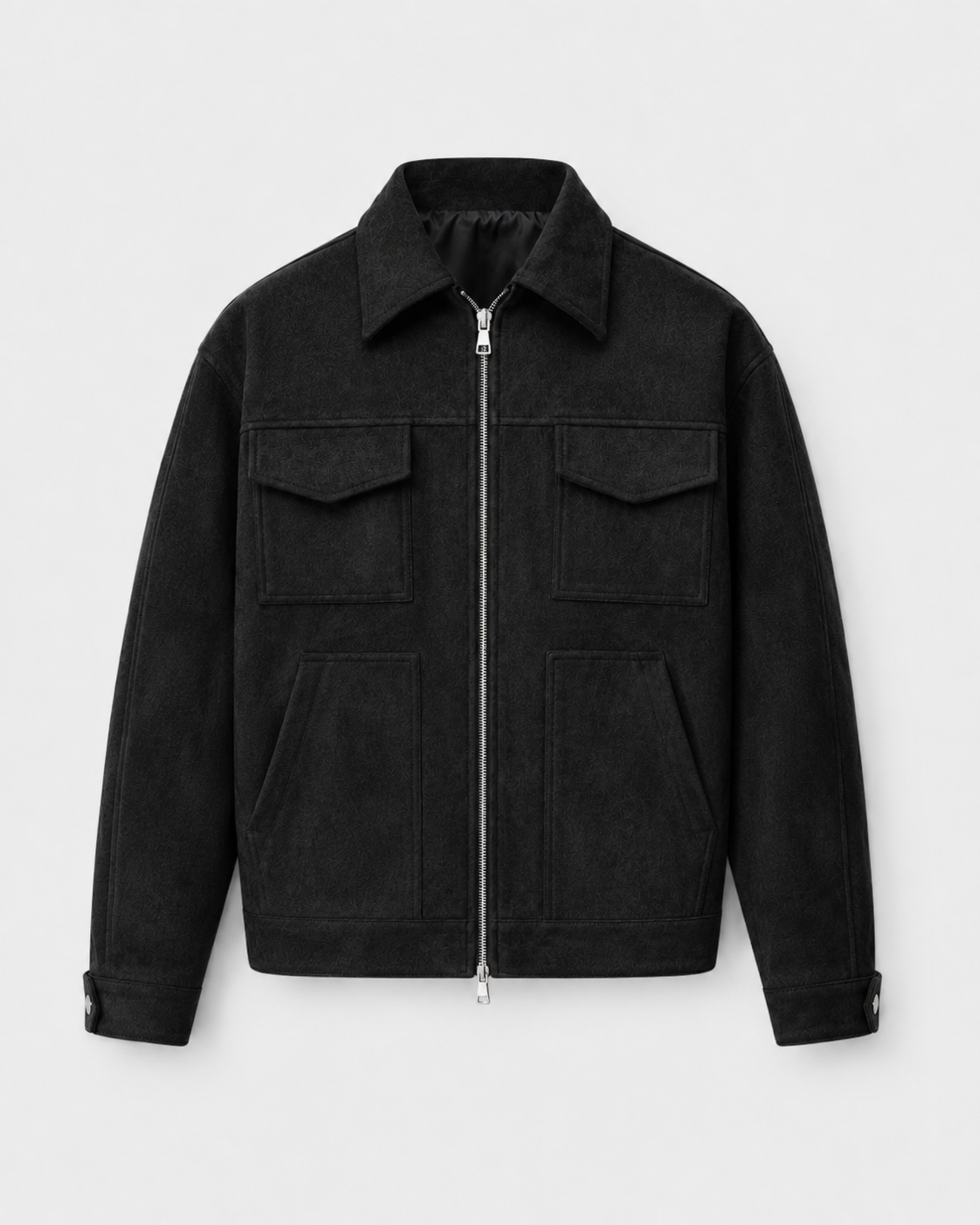 Men's Utility Jacket – Suede Loose Fit Zip Design