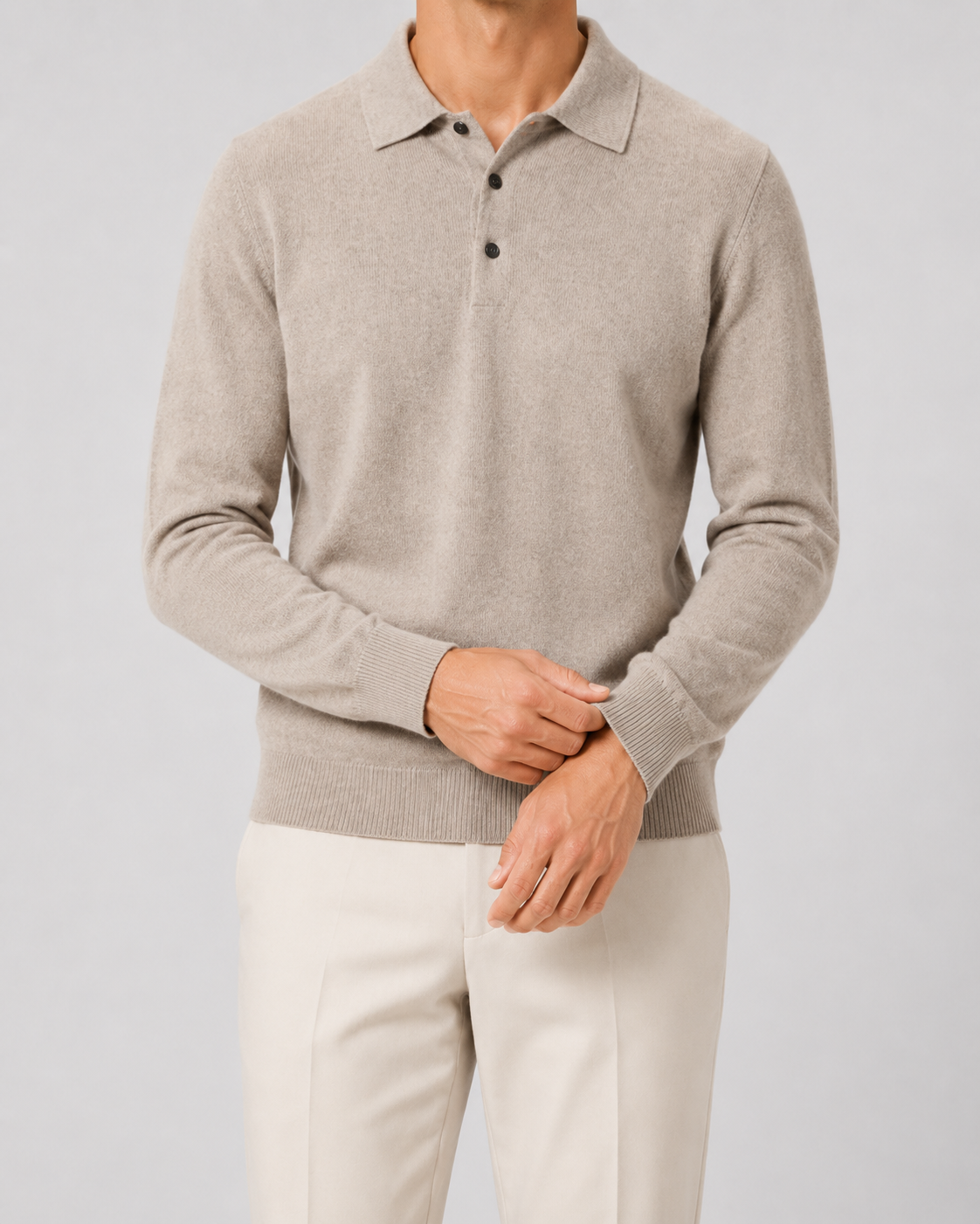 Men's Knit Wool Polo Sweater